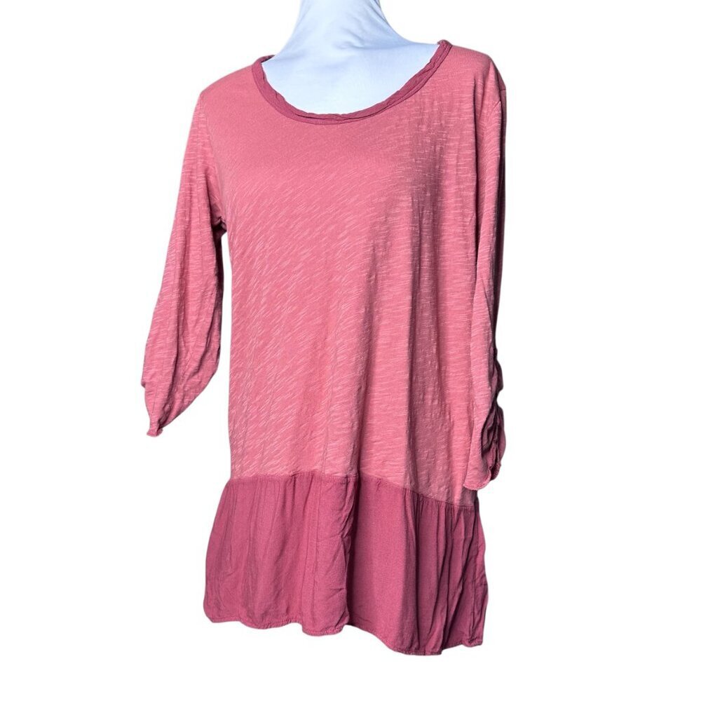 Anthro Left of Center rusty red swing top 3/4 sleeve Large